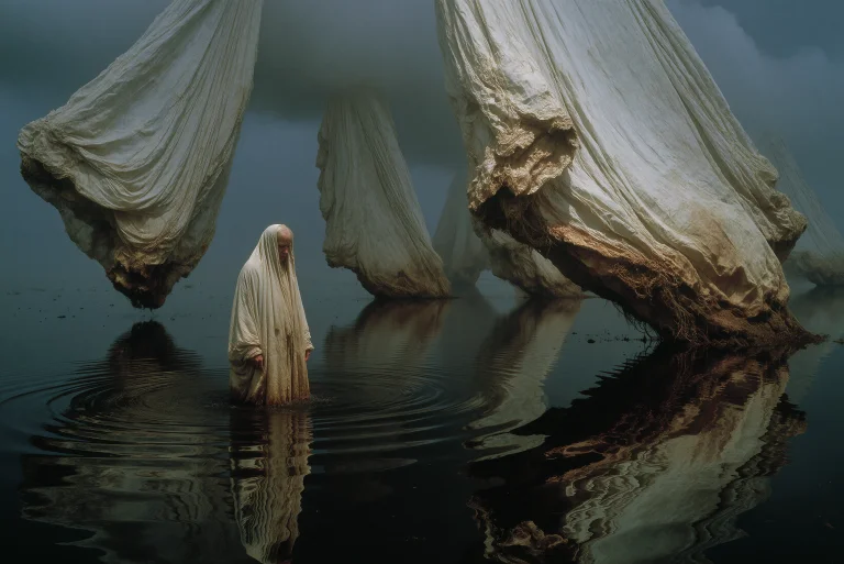 Dcdrkfntsy.a Surreal Dreamlike Landscape, An Endless Shallow...