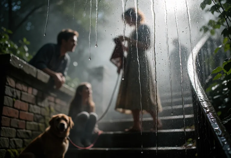 Seen Through A Sharp, Macro-focused Pane Of Fogged Glass Str...