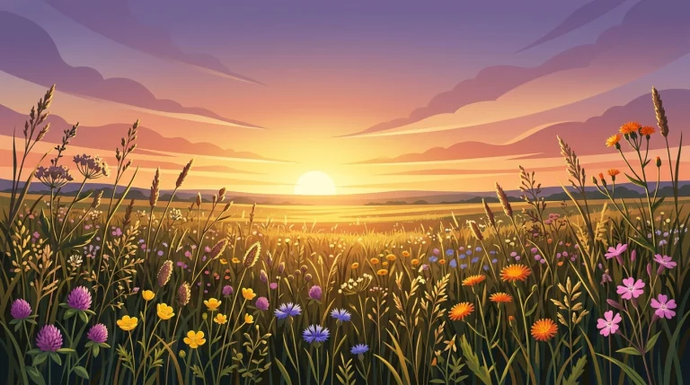 A Breathtaking Expansive Summer Meadow Filled With Abundant...