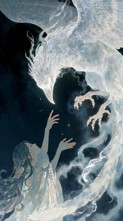 A Delicate, Melancholic Illustration Of A Human Figure With...