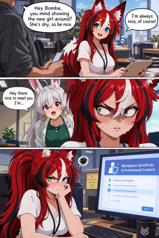 His Is A Anime Cg Game Pixelated Style Of A Cute Fox Girl. H...
