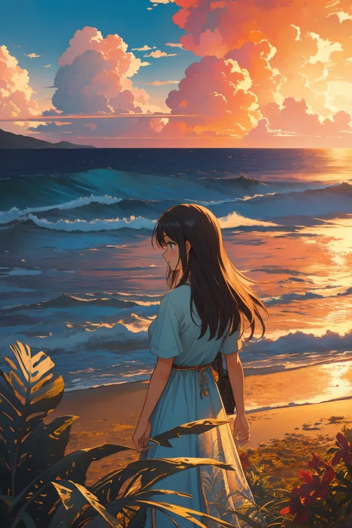 1girl, Lorakaiji0.7 Kaiji, Cloudscape Art Stylized By Peder...