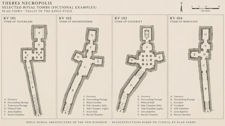 Fictional Valley Of The Kings Kv Tomb Style Floor Plans