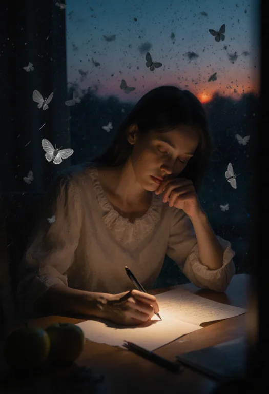 The Ghostly Tiny Night Moth Flutters, Leaving A Trail Of Its...
