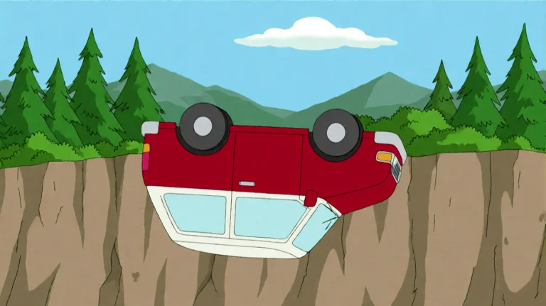 Fmlygyssn07, A Red And White Vehicle Is Suspended Upside Dow...