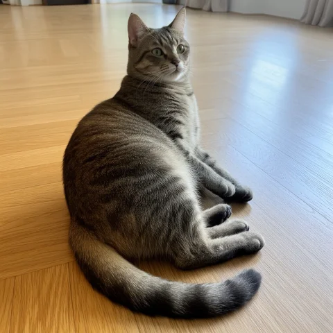 Fluxcat, Full Body Photo Of A Cat Sitting On A Wooden Floor,... — Stable Diffusion AI Prompt: fluxcat, full body photo of a cat sitting on a wooden floor, relaxed posture, na...