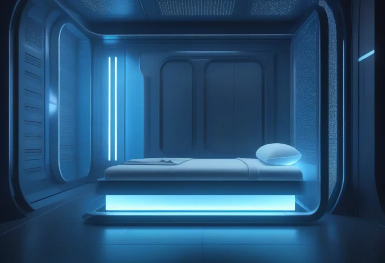A Cryosleep Chamber Humming With Pale Blue Light, Octane Ren...