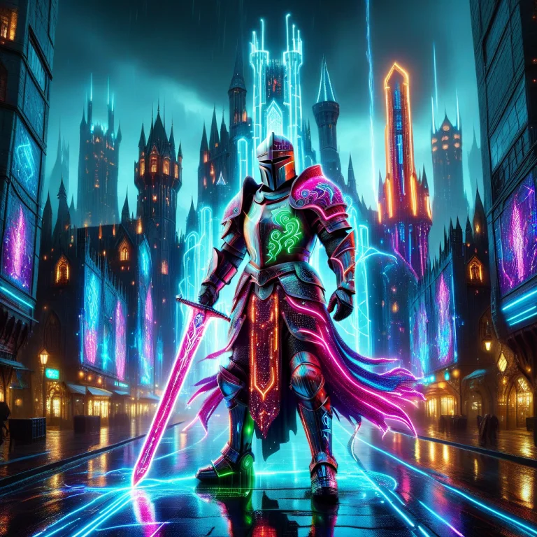 Led, Colorful Led Lights, A Majestic Medieval Knight Complet...