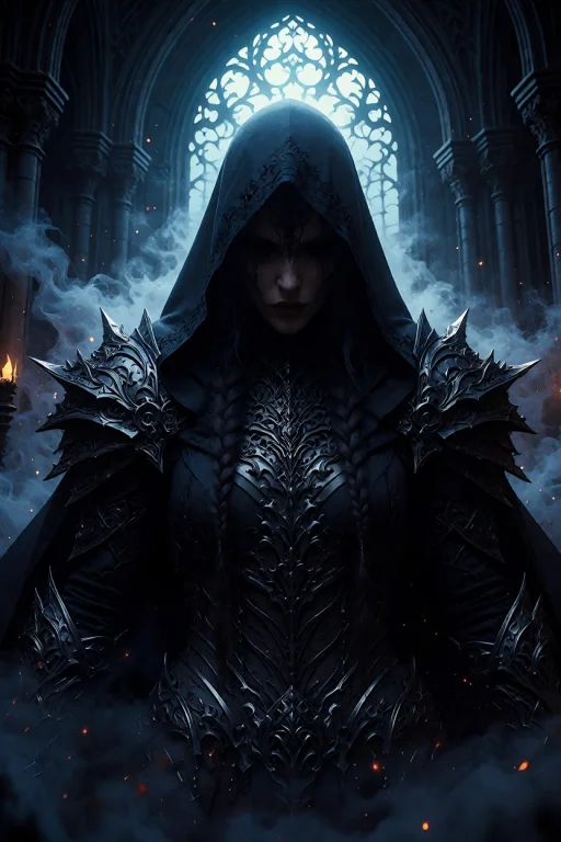 Ominous Dark Fantasy Sorcerer Summoning Supernatural Creatur...