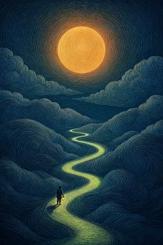 A Surreal Landscape Where Every Surface Is Filled With Dense... — Stable Diffusion AI Prompt: A surreal landscape where every surface is filled with dense concentric swirling...