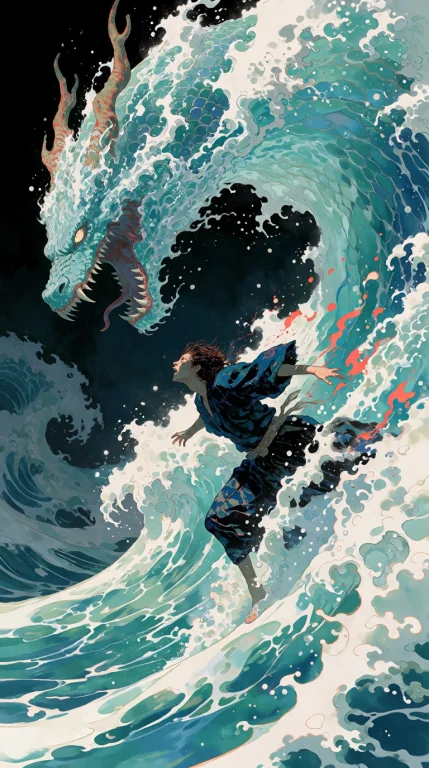 A Highly Fluid, Dynamic Illustration Of A Human Figure Being...
