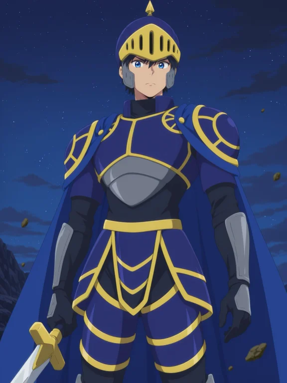Animescreenshot, 1boy, Cowboyshot, Stef1miy, Helmet, Looking...