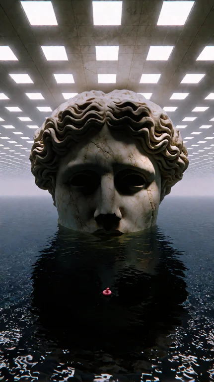Ultra-wide Eye-level View Inside An Impossibly Vast Flooded...