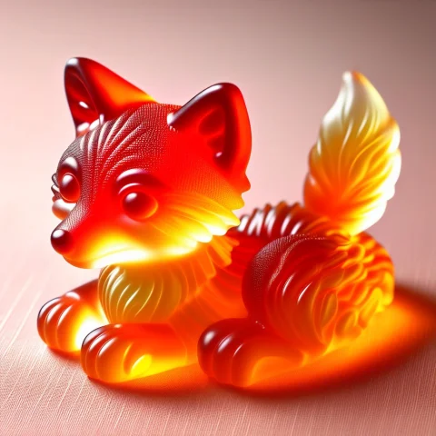 A Detailed, Close-up Macro Portrait Of A Sleeping Fox Cub Sc... — SDXL AI Prompt: a detailed, close-up macro portrait of a sleeping fox cub sculpted from amber an...