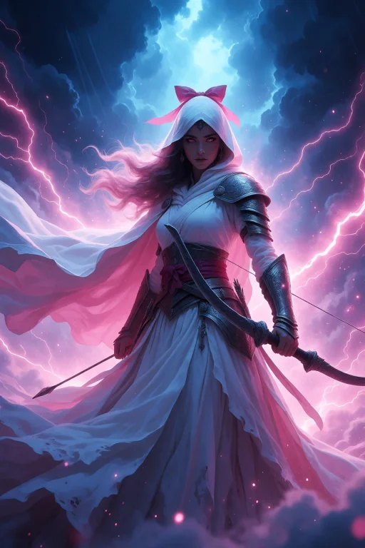 The Image Is A Digital Illustration Of A Female Warrior In A...