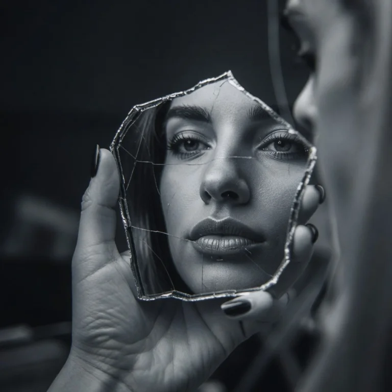 Shortdescriptiona Reflection Of A Womans Face From Lips To E...