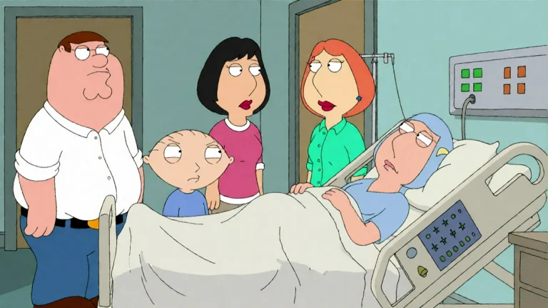 Fmlygyssn06, A Family Gathers Around A Hospital Bed Where A...