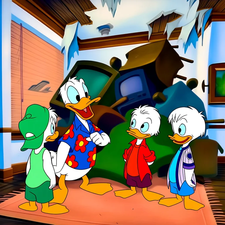 A Cartoon Image Of Four Subjects, In The Center Right, Huey...