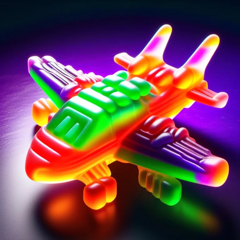A Complex Sci-fi Spaceship Composed Of Multiple Colored Gumm...