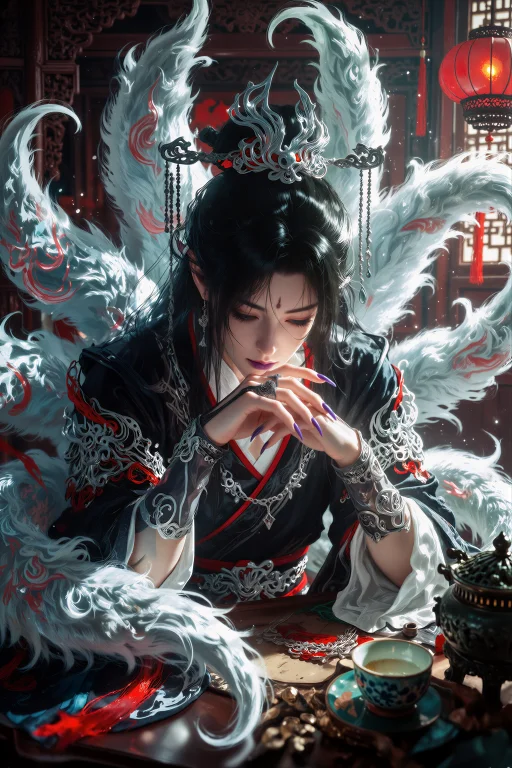 这是一张融合真实背景与高清CG渲染风格的半身特写，采用平视角度...