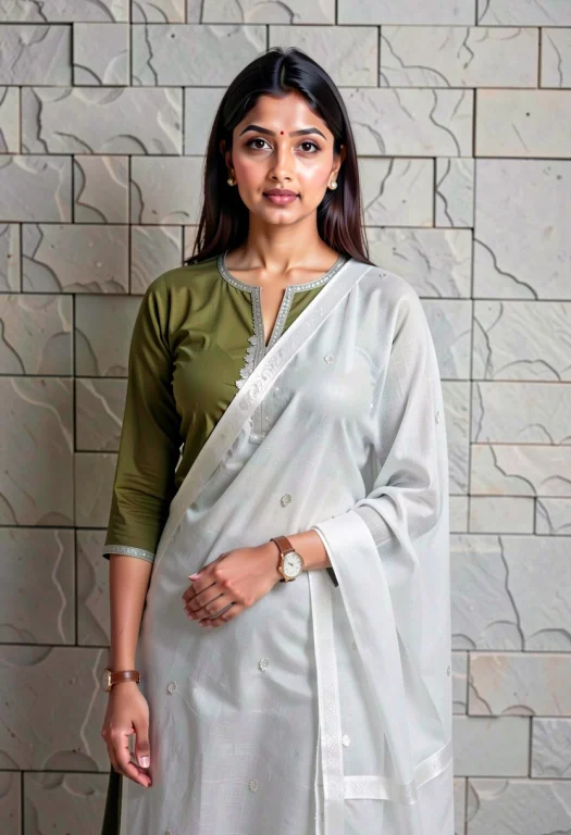 A Medium Studio Fashion Portrait Of A South Asian Woman Stan...