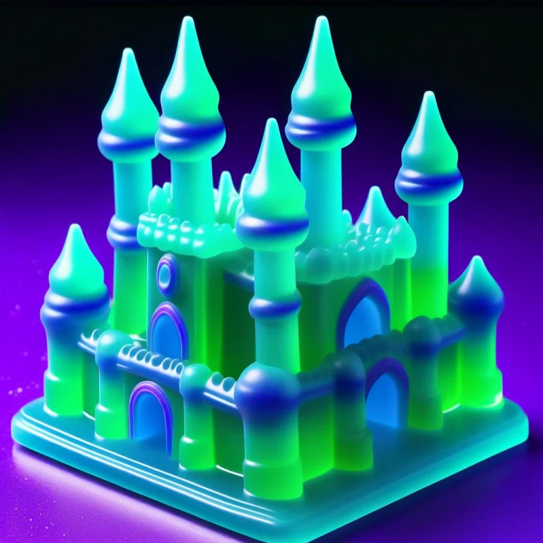 An Underwater Fantasy Castle Made From Deep Blue And Green T...