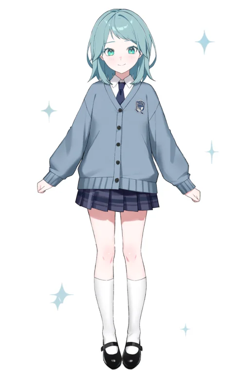1girl, Solo, Full Body, Sawami Kanata, Blue Hair, Green Hair...