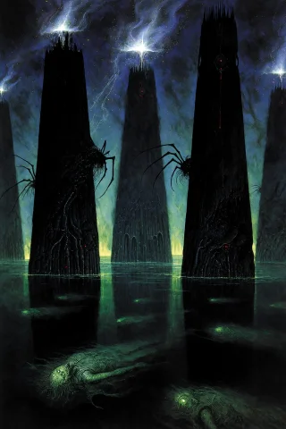 A Haunting, Melancholic Dark Fantasy And Melodic Death Metal... — Stable Diffusion AI Prompt: A haunting, melancholic dark fantasy and melodic death metal artwork depicting a...