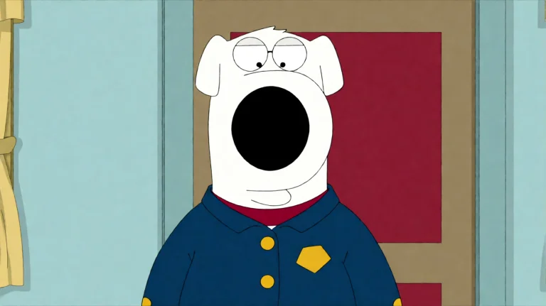Fmlygyssn17, A Large White Dog In A Navy-blue Uniform With G...