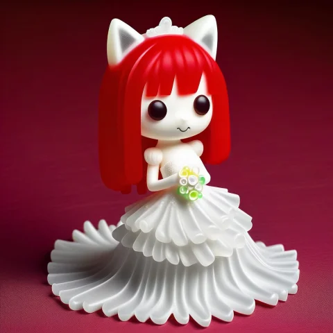 A 3d Chibi Anime Red Hair Cat Girl Wear Gummymorph Wedding D... — SDXL AI Prompt: a 3d chibi anime red hair cat girl wear gummymorph wedding dresses