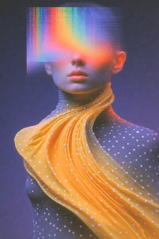 Bsblur. Abstract Figure With Face Partly In Focus, With Flow...