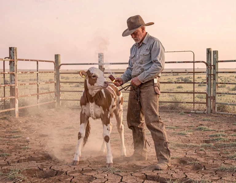 The Scene Unfolds In A Vast, Open-air Corral Constructed Fro...