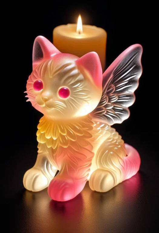 Gummymorph, A Tiny Kitten Angel Made Of Translucent Gummy Ca...