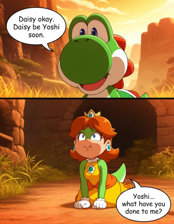 Princess Daisy, Yoshi, Outdoors, Anime Screencap1.2, Ratingq...