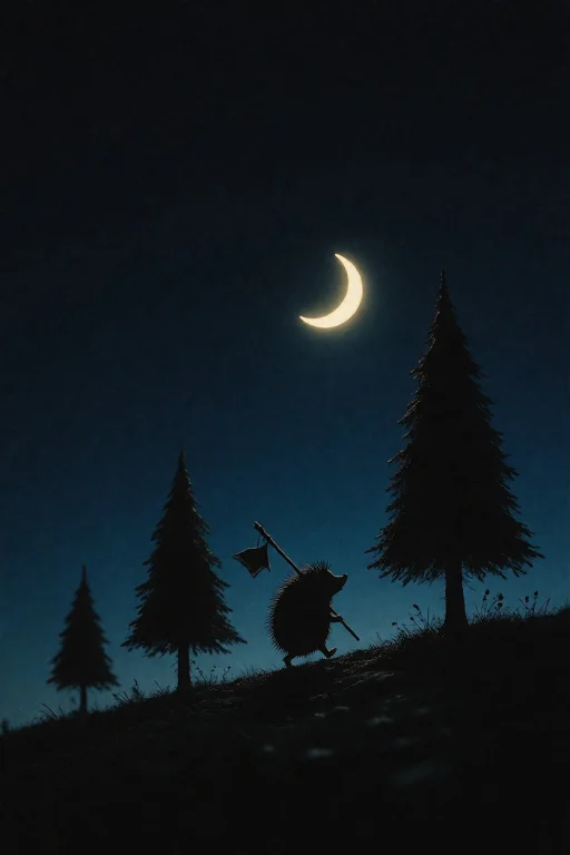 A Digital Image Of A Nighttime Landscape In A Dark, Minimali...