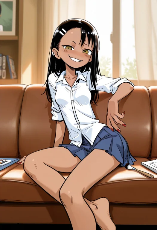 Masterpiece, Boli, No Nose, 1girl, Nagatoro, Skirt, Shirt, S...