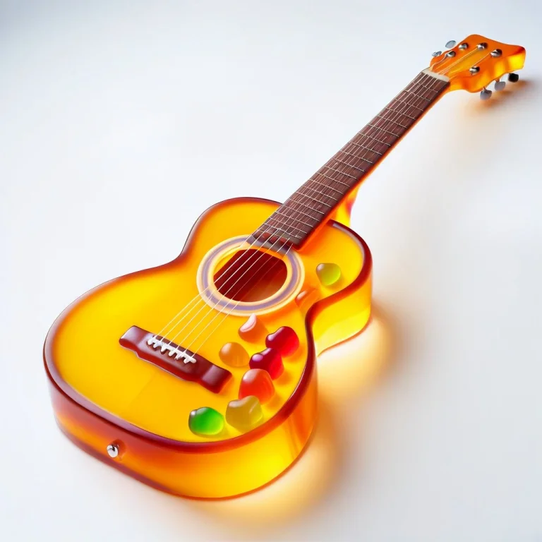 An Acoustic Guitar Made Of Gummy Candy, Gummymorph, Transluc...