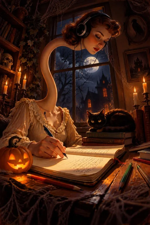 Cover This Image But Super Horror Themed Background And Repl...