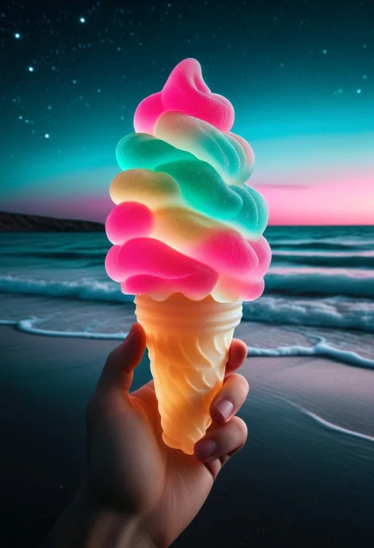 Gummymorph, A Soft Serve Ice Cream Made Of Translucent Gummy...