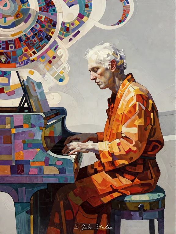Bradhamel Art Style. A Solemn Elderly Man With White Hair, D...