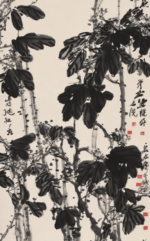 Shukezouma, Negative Space, , Shuimobysim ,a Branch Of Flowe...