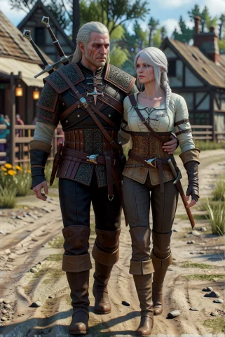 Realistic Photograph Of A Man Resembling Gerard Of Rivia Fro... — Stable Diffusion AI Prompt: Realistic photograph of a man resembling Gerard of Rivia from The Witcher 3 hold...