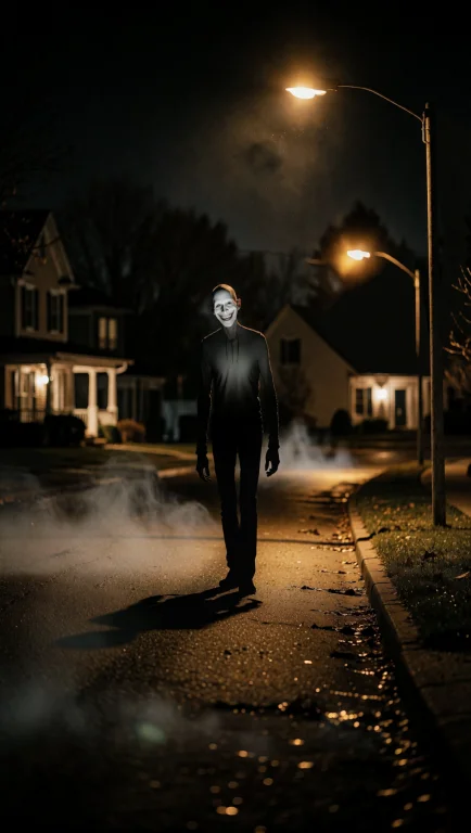 A Tall Gaunt Humanoid Figure Standing Motionless At The Far...