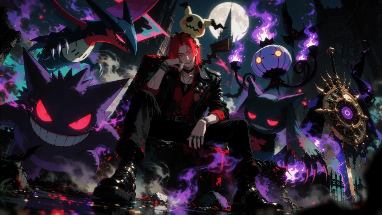 Cinematic Dark Fantasy Anime Illustration Of A Ghost-type Po...
