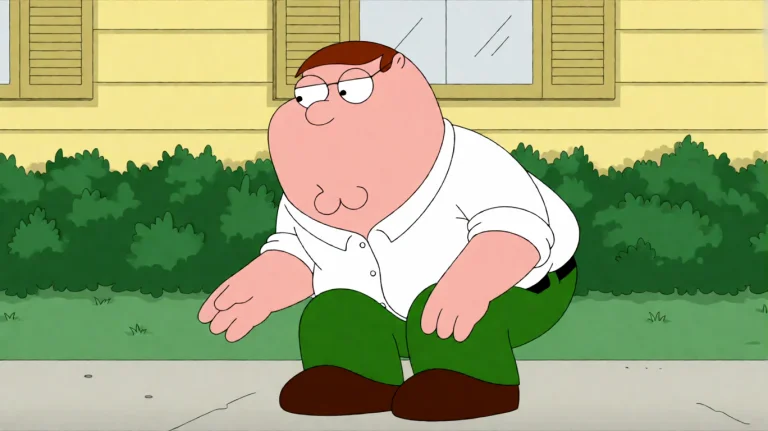 Fmlygyssn21, A Man In A White Shirt And Green Pants Is Crouc...