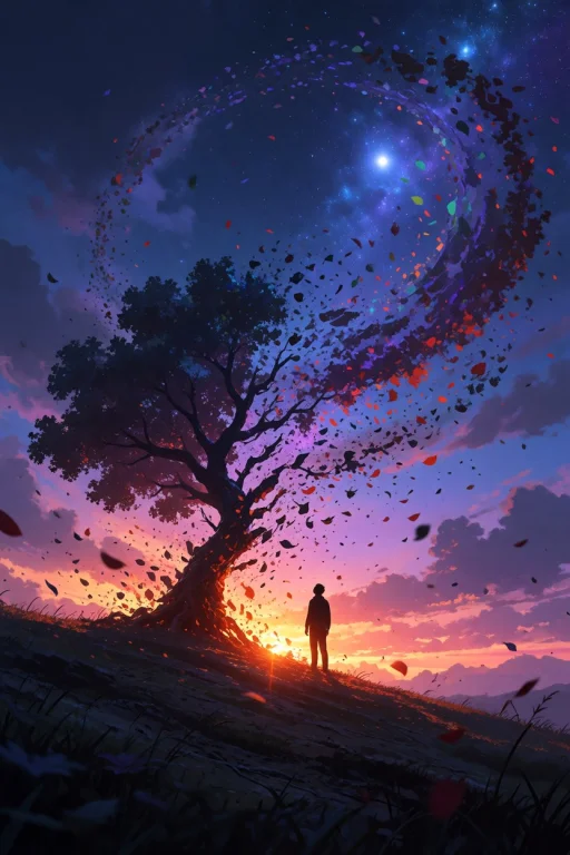 Illusdream, A Solitary Man Stands As A Dark Silhouette Again...