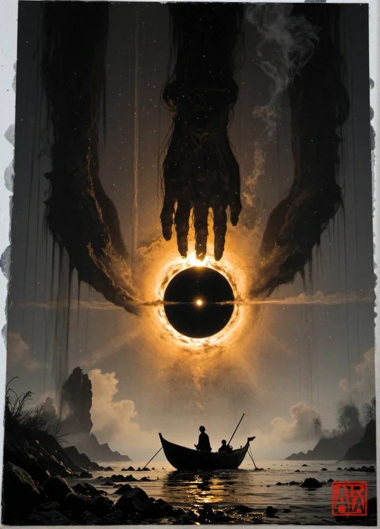 A Vertical, Full-length Digital Painting Depicting A Surreal...