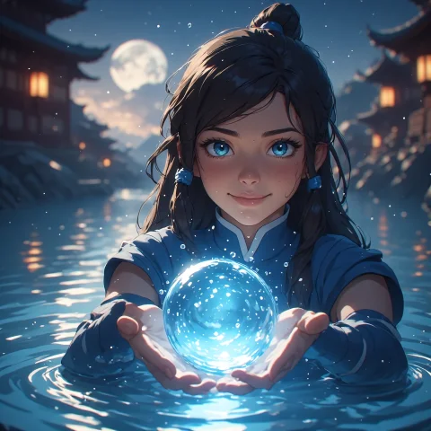 Masters Media, Ri-katara 3. The Water Master Zen Flow. Promp... — SDXL AI Prompt: (Masters Media, RI-Katara) 3. The Water Master (Zen Flow). Prompt: A serene yet...