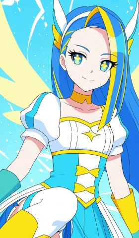Lora1,haiya,1girl,solo,blue Hair,gloves,long Hair,smile,blue... — Stable Diffusion AI Prompt: ,haiya,1girl,solo,blue hair,gloves,long hair,smile,blue eyes,boots,magical girl,...