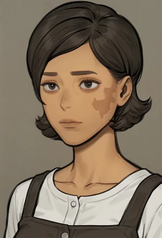 Tsutsuikikuko, Dark-skinned Female, Scar On Face, Black Hair... — Stable Diffusion AI Prompt: tsutsuikikuko, dark-skinned female, scar on face, black hair, short hair, swept...